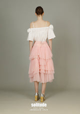 3D Flowers White Woven Top