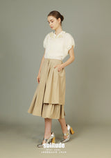 Light Yellow Flower Patches Sleeveless Shirt