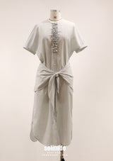 Drop Waist Gathered Maxi Dress