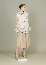 Printed Bubble Sleeveless Shirt