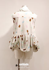 Printed Bubble Sleeveless Shirt