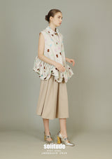 Printed Bubble Sleeveless Shirt