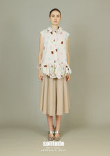 Printed Bubble Sleeveless Shirt