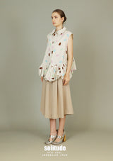 Printed Bubble Sleeveless Shirt