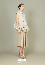 Printed Bubble Sleeveless Shirt