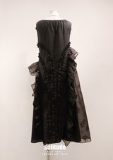 Black Asymmetrical Ruffles Dress