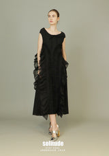 Black Asymmetrical Ruffles Dress