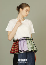 White Detachable Trimes Ruffles Top