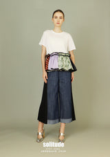 White Detachable Trimes Ruffles Top