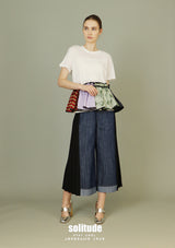 White Detachable Trimes Ruffles Top