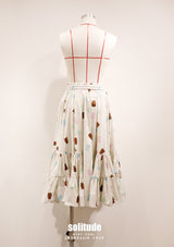 Light Grey Painted Gathers Skirt