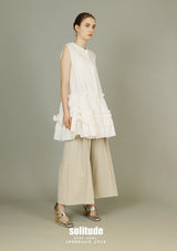 White Ruffles Sleeveless Shirt