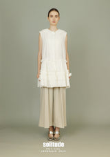 White Ruffles Sleeveless Shirt