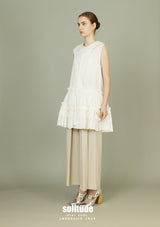 White Ruffles Sleeveless Shirt