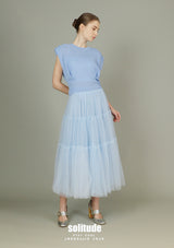 Sky Blue Knitted Sleeveless Top