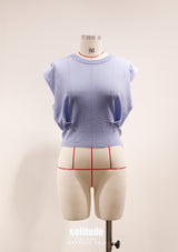 Sky Blue Knitted Sleeveless Top