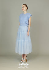 Sky Blue Knitted Sleeveless Top