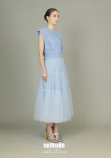 Sky Blue Knitted Sleeveless Top