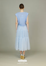 Sky Blue Knitted Sleeveless Top