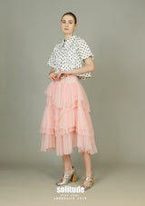 White Dots Cropped Woven Top