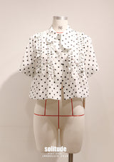 White Dots Cropped Woven Top