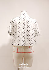 White Dots Cropped Woven Top