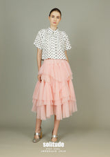 White Dots Cropped Woven Top