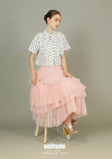 White Dots Cropped Woven Top