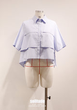 Tiered Spiral Striped Shirt