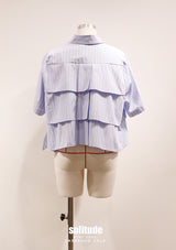 Tiered Spiral Striped Shirt