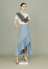 Light Blue Asymmetrical Maxi Skirt