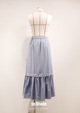 Light Blue Asymmetrical Maxi Skirt
