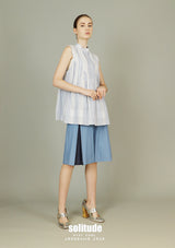 Blue Striped Woven Top