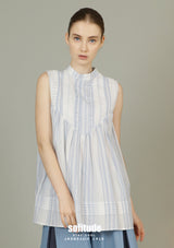 Blue Striped Woven Top