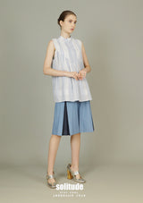 Blue Striped Woven Top