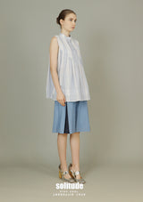 Blue Striped Woven Top