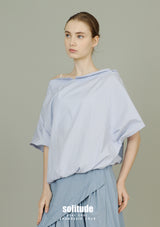 Drop Shoulder Striped Woven Top