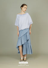 Drop Shoulder Striped Woven Top