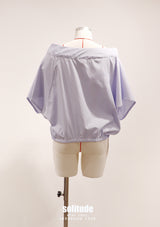 Drop Shoulder Striped Woven Top