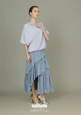 Drop Shoulder Striped Woven Top