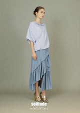 Drop Shoulder Striped Woven Top