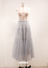 Sky Blue See Through Maxi Skirt