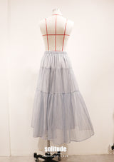 Sky Blue See Through Maxi Skirt