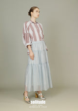 Sky Blue See Through Maxi Skirt