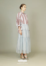 Sky Blue See Through Maxi Skirt