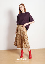 Leopard-print Pleated Skirt