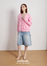 Pink Knitted Cardigan