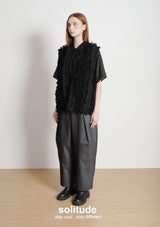 Black Ruffles Sleeveless Shirt