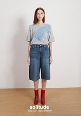 Light Grey Ruffles Trimes Tee