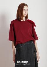 Claret Shoulder Trimes Tee